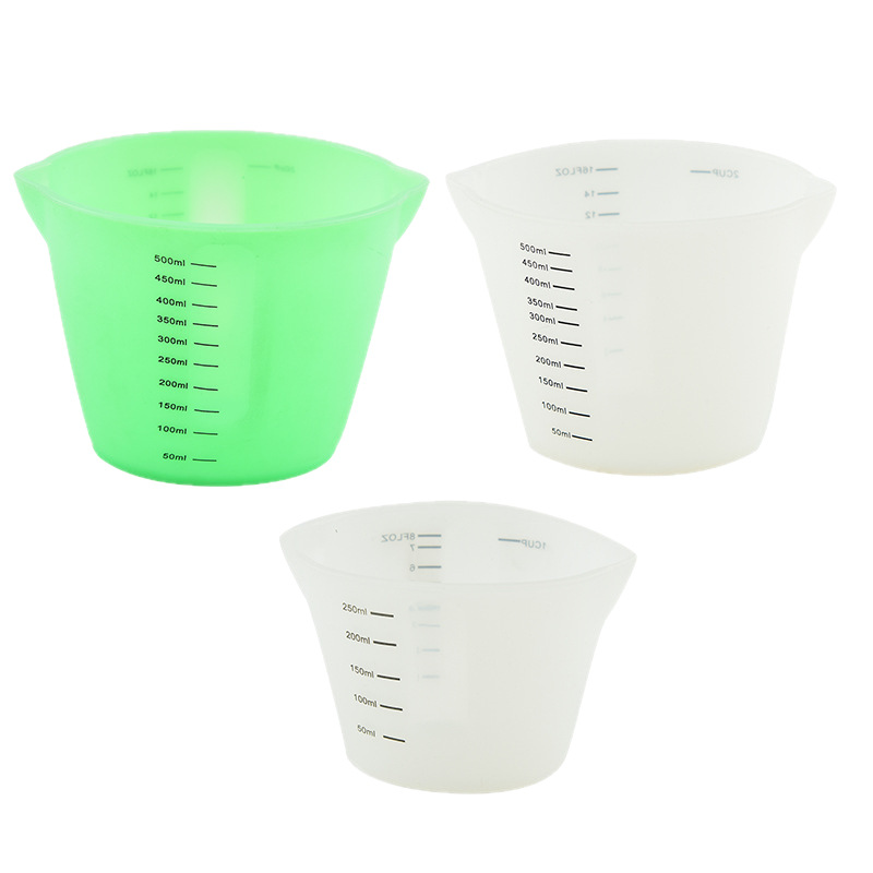 Taza de medición de silicona 250ml herramienta de hornear de silicona taza de medición 500ml cocina simple medición de pesaje de líquido taza de medición