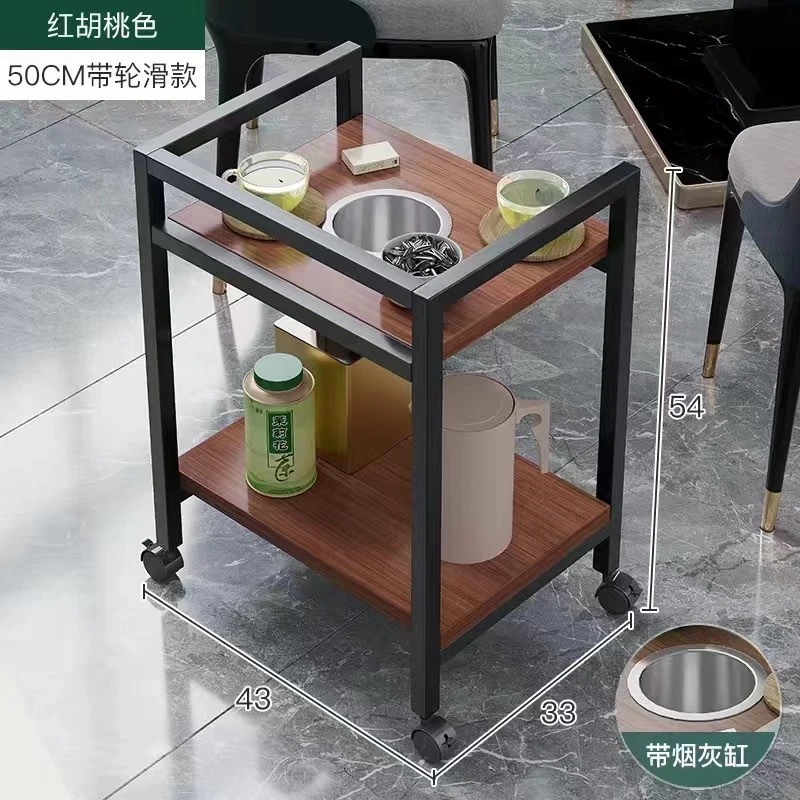 木制款麻将馆茶杯架客厅麻将桌可移动小茶几卧室落地正方形置物架|undefined