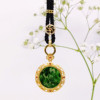 G18K Golden Jade Sachet Pendant Necklace Double universal Diamond 18k High cargo rope