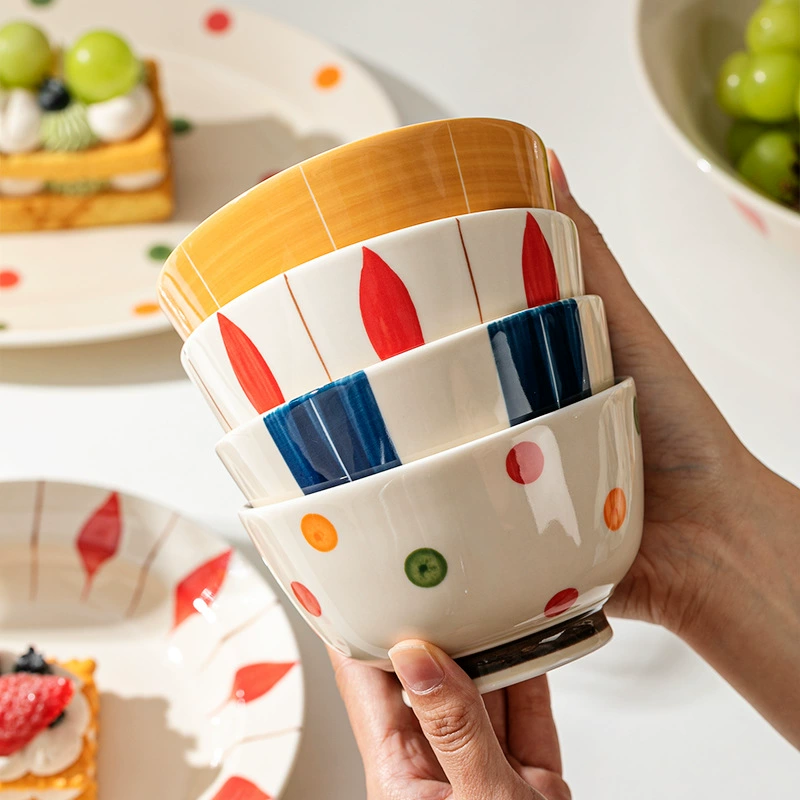 Japanese retro ceramic tableware for home use, set