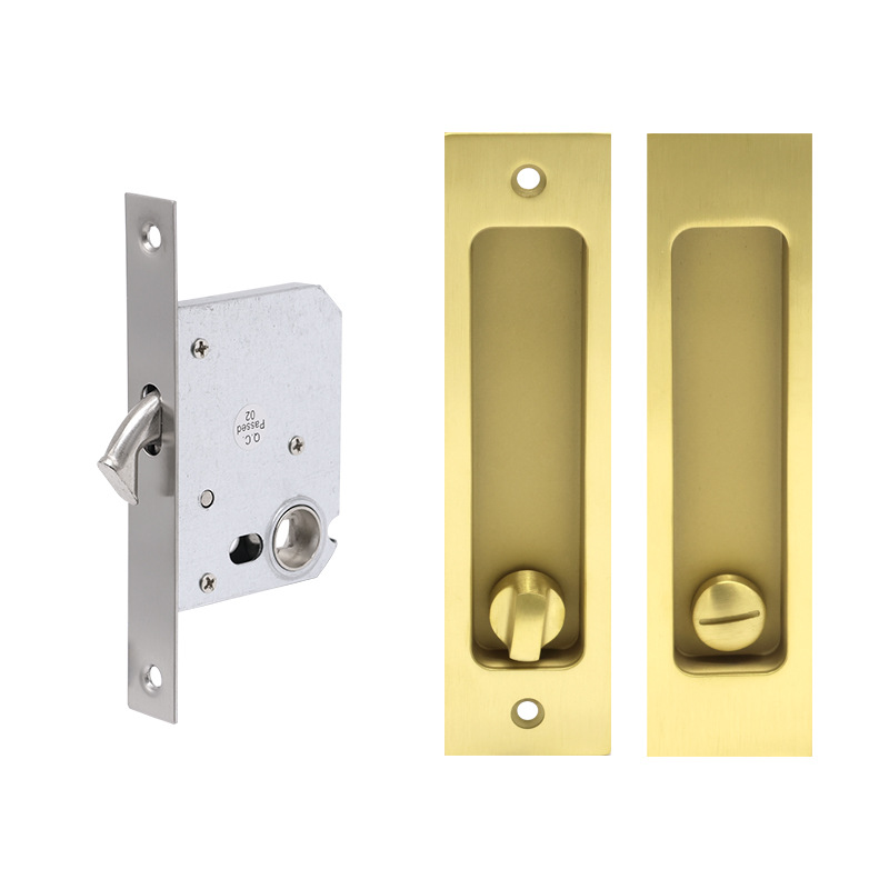 Cerradura de puerta deslizante de acero inoxidable simple cerradura de puerta invisible cerradura de puerta de baño de hotel cerradura de puerta deslizante incrustada de balcón de cocina