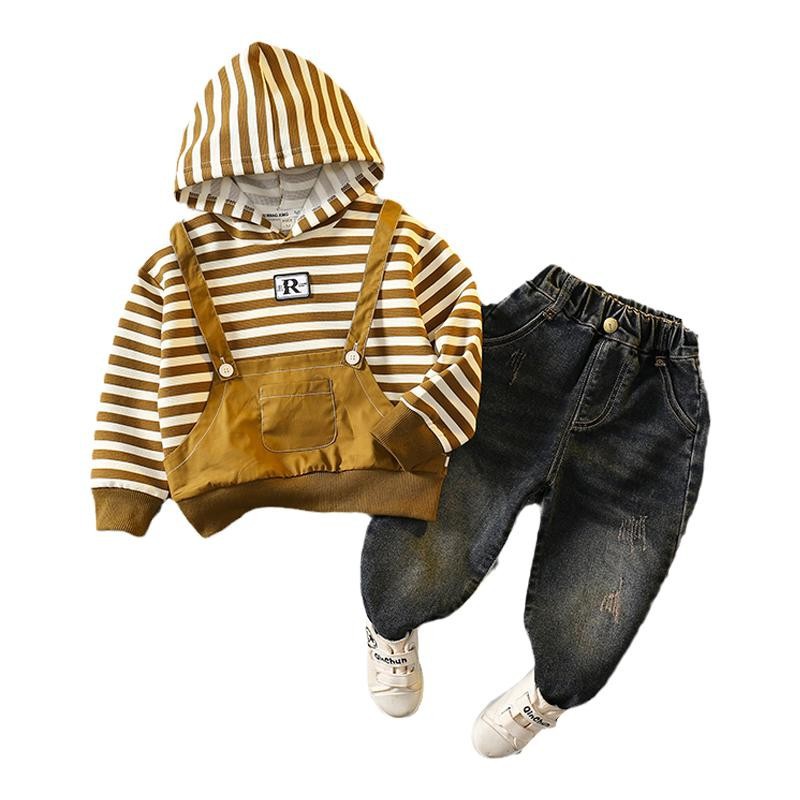 6091 traje de suéter para niños primavera y otoño 2024 nuevo estilo para niños ropa de moda estilo occidental traje de dos piezas de otoño para niños