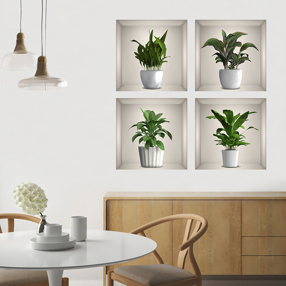 3d väggdekaler grön växt för vardagsrumsdekoration_voghion.com