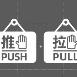 PUSH PULL推拉门贴可移除装饰贴纸DW14964