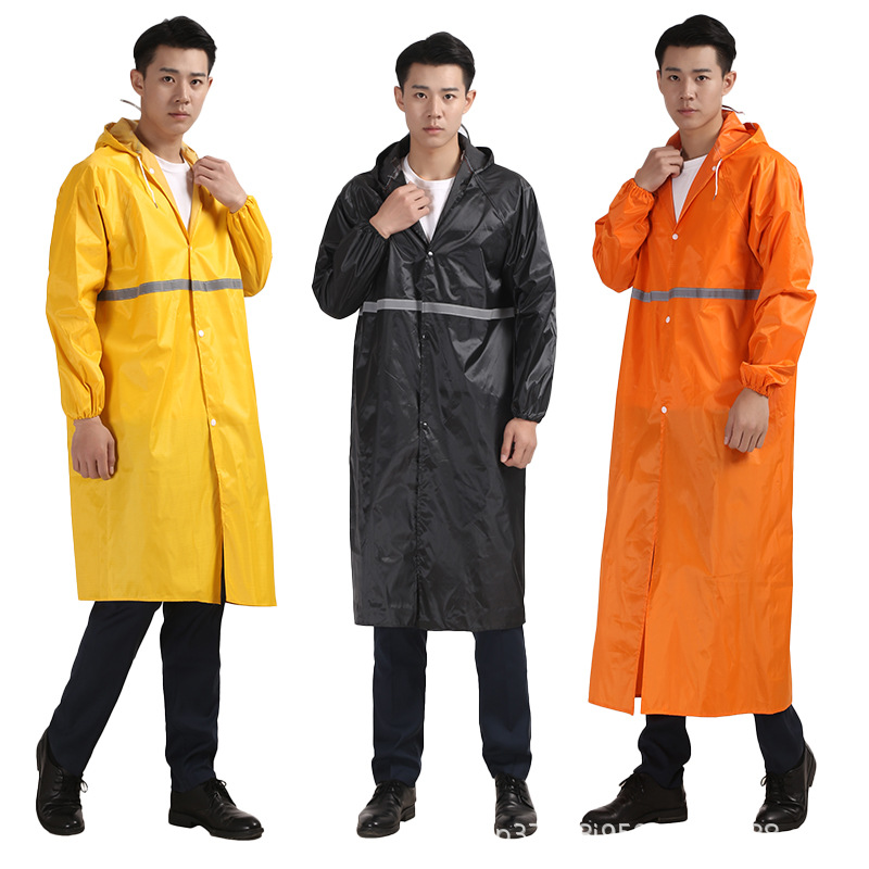 Chubasquero de una pieza al por mayor engrosado largo de cuerpo completo impermeable protección laboral al aire libre ciclismo impermeable rompevientos poncho reflectante