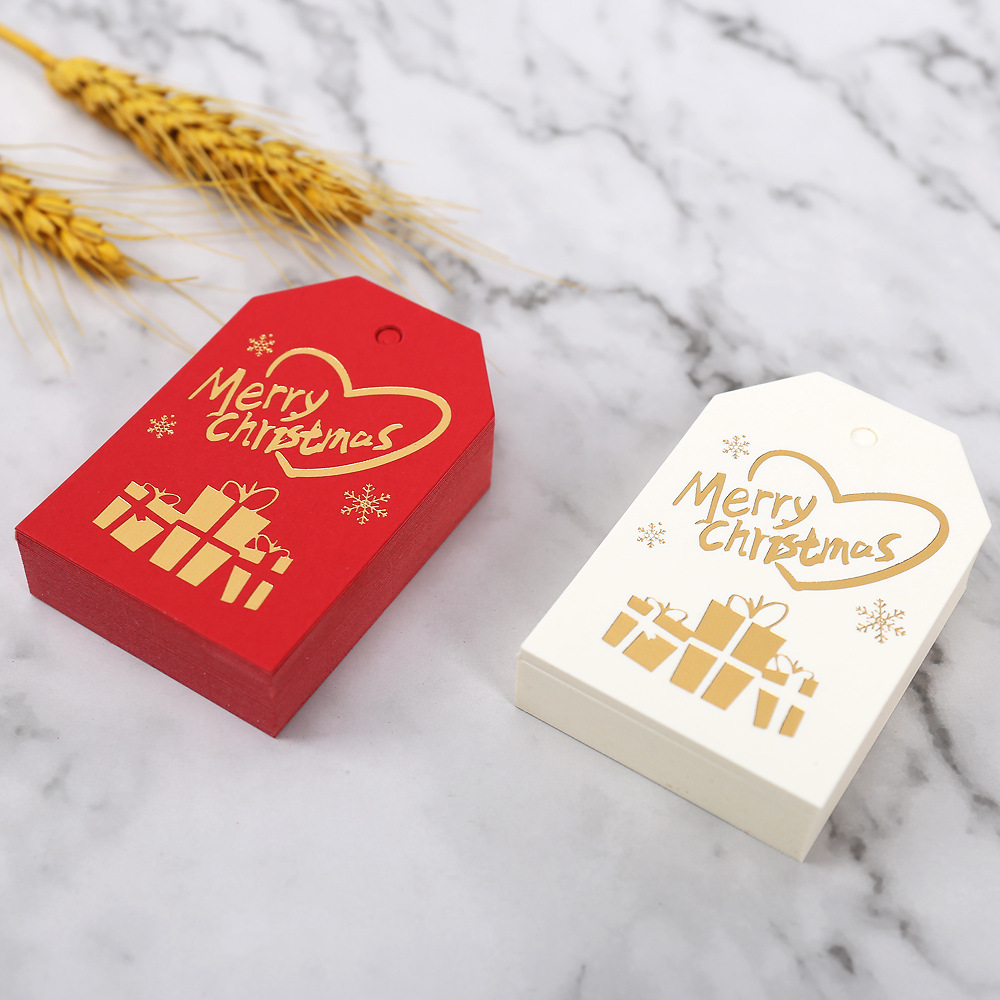 圣诞吊牌烫金新款merrychristmas伴手礼挂牌礼物装饰圣诞卡片批发