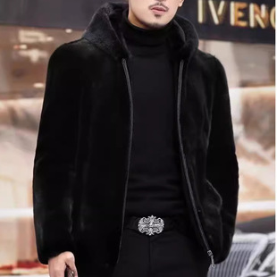 Full Net Low Price Winter Imitation Mink Gold Mink Mink Hair Haining Fur Mink Coat Leather Jacket Coat Men's Clothing