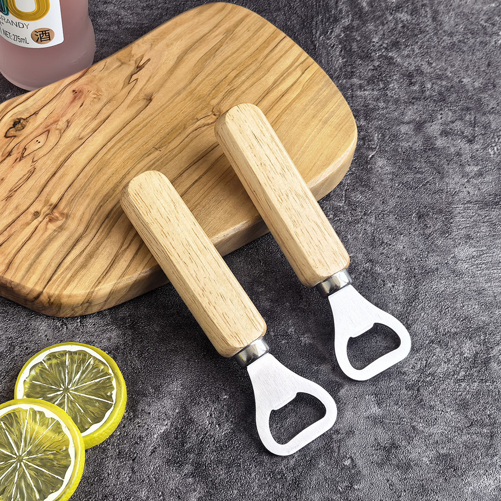 Abre botellas de cerveza de madera transfronteriza abre botellas de cerveza de acero inoxidable abre botellas de bebidas abre botellas al por mayor image 2