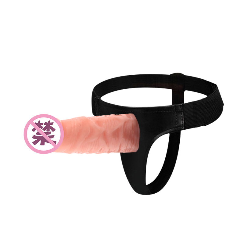 Wearable Hollow Dildo Pants with Soft TPE Sleeve, Flesh-Tone Strap-on Style Harness Pants for Adults — detail image 2