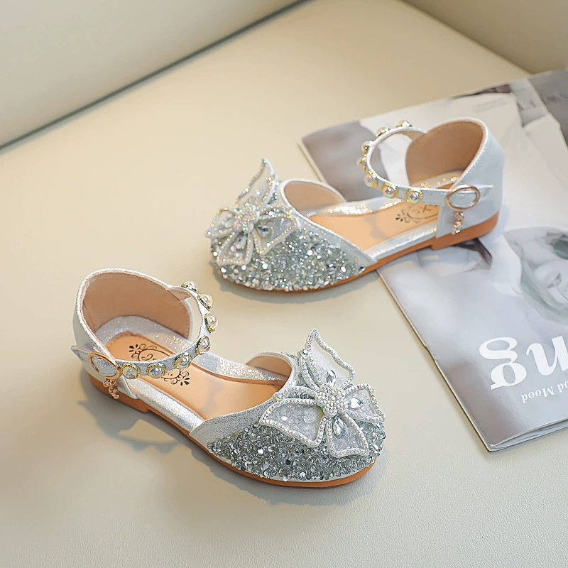 Sandals, children's cute shoes from pearl with butterfly