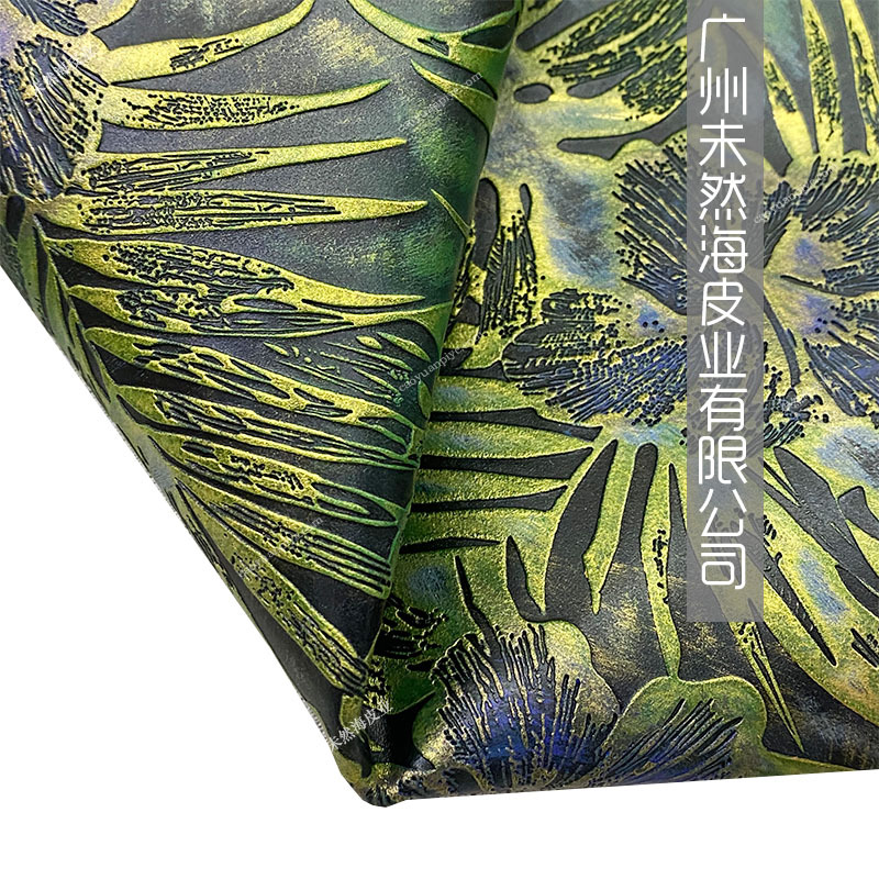 花草手绘珠光夏威夷风古巴风头层牛皮家具新版