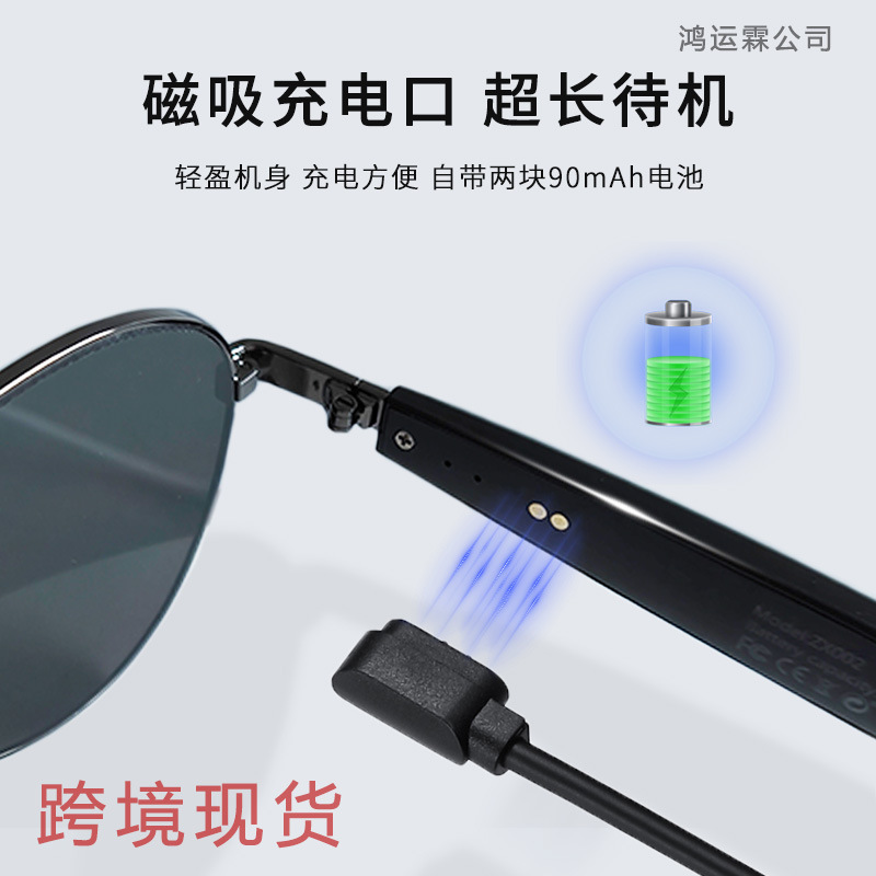 跨境智能眼镜新款快充无线蓝牙耳机半开放式太阳眼镜拍照听歌一体|undefined