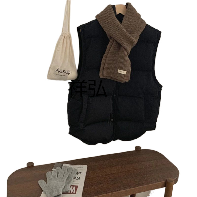 XH2024 가을과 겨울 새로운 다운 조끼 여자 대학 스타일 한국 스타일 외국 스타일 조끼 인터넷 인기 웨이스트 코트 외부