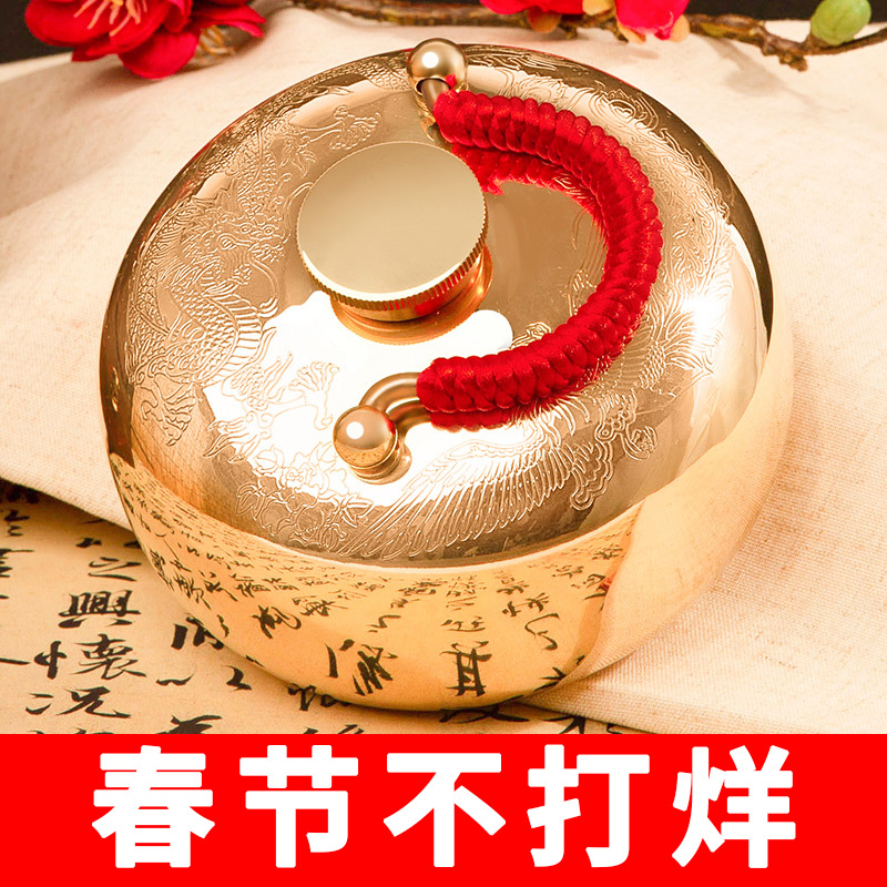 尜尜纯铜汤婆子厚注热水袋暖手宝复古风暖手炉捂足疗按摩铜壶烫背