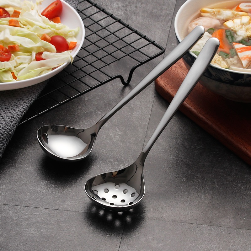 304 stainless steel colander soup spoon household kitchen hot pot spoon set small size soup spoon for babies and baby food lifting spoon ramson
