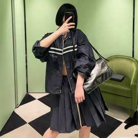 春夏新款P家字母徽标百搭显瘦可拆卸连帽防晒夹克外套