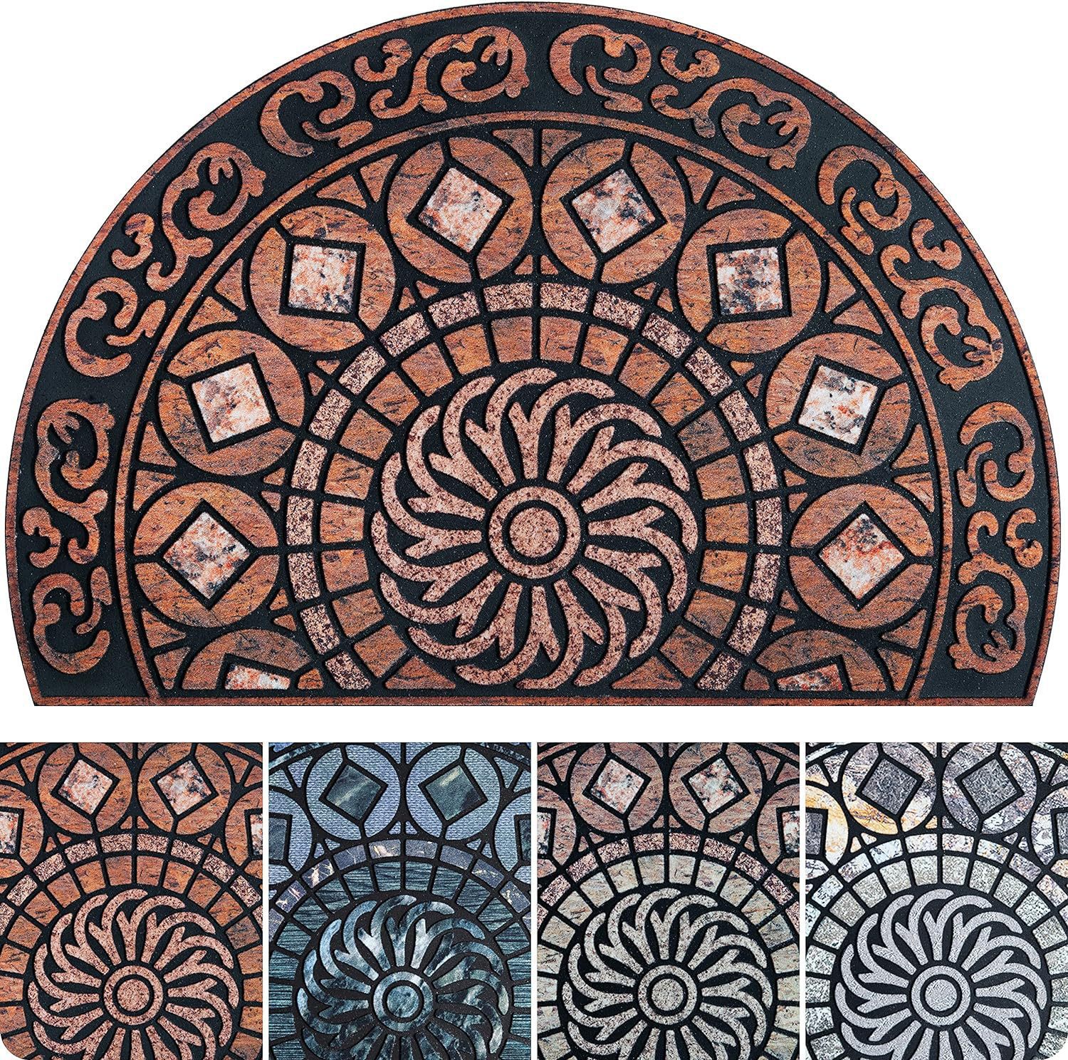 Tapete semicircular de diatomita, estilo americano, para entrada de casa, resistente à sujeira, fácil de limpar, absorvente e_voghion.com