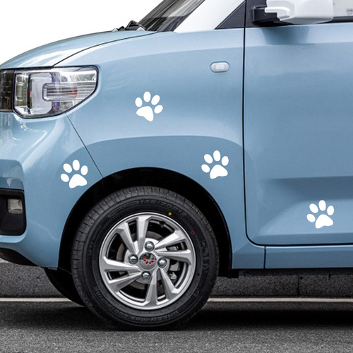Foot Reflective Car Body Sticker Paw Print Scratch Sticker Footprint Electric Vehicle Car Sticker Pull Flower Decorative Car Sticker