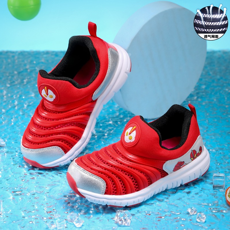 Zapatos infantiles de oruga primavera y verano nuevos zapatos transfronterizos transfronterizos de malla transpirables suaves zapatos deportivos para niños pequeños y medianos zapatos de bebé