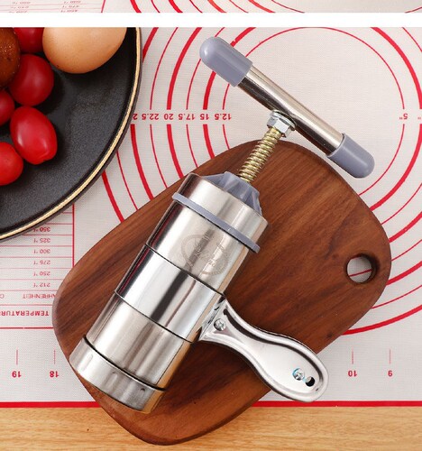 Stainless steel manual noodle machine, kitchen small hand-operated noodle press, household three-dimensional manual noodle press