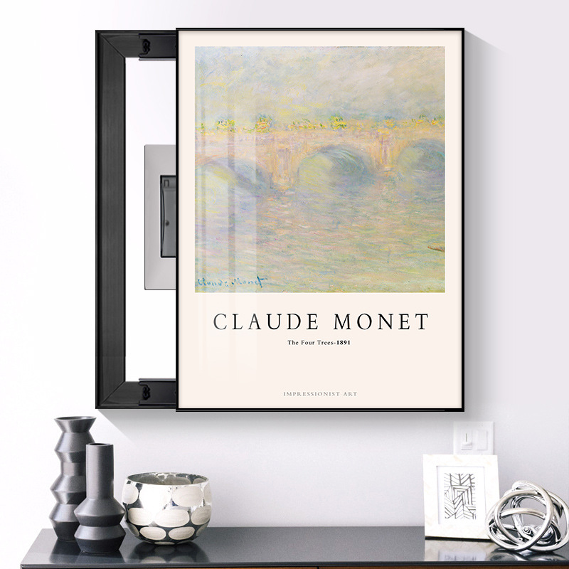 Vertical Meter Box Decorative Painting Monet Landscape Modern Simple Master Switch Cover Box Mural Art Power Hanging Painting