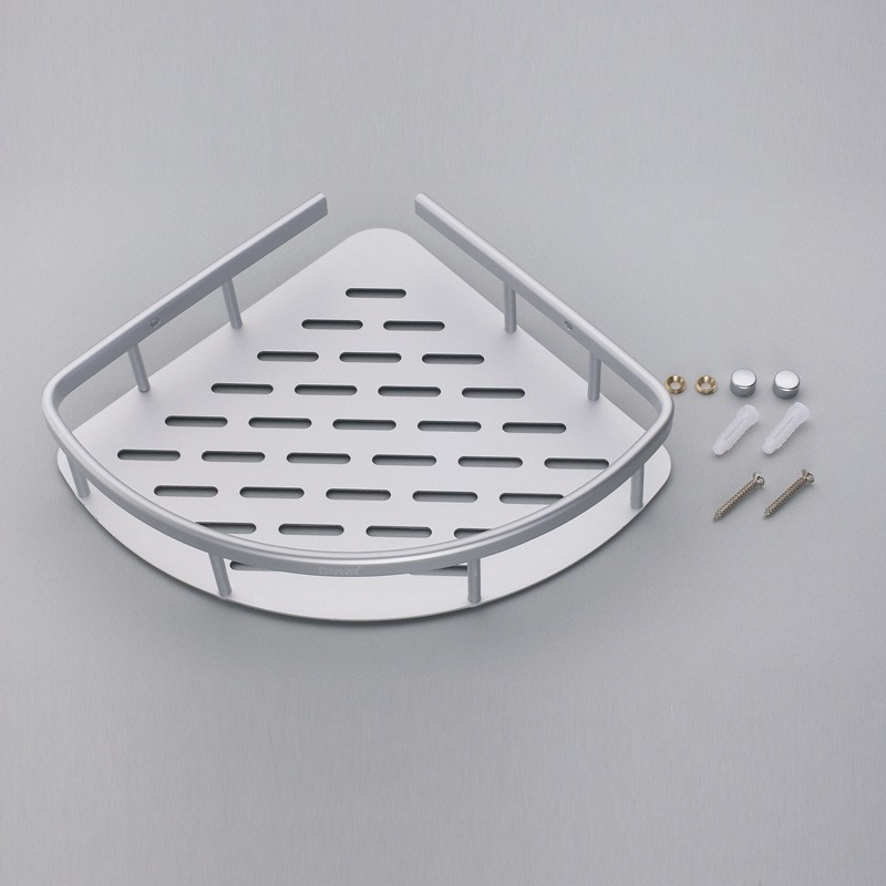 Estantes de almacenamiento de aluminio espaciales libres de perforación inodoro estante de almacenamiento de baño estante de almacenamiento de pared marco de esquina de baño