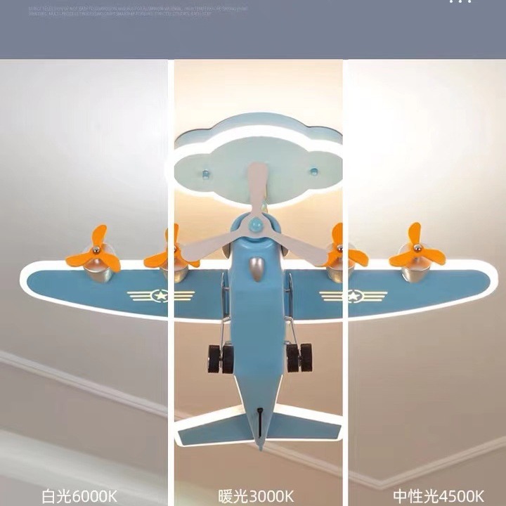 Creativo LED aviones Luz de techo de la habitación de los niños niño dormitorio luz sala de dibujos animados simple nórdico protección ocular lámparas