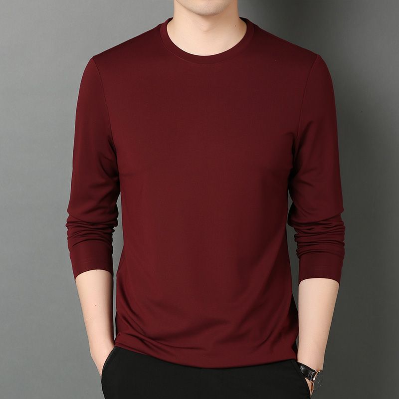 T-Shirt Men's Long-Sleeved Thin Spring & Fall Intimates Summer Round Neck Bottoming Shirt