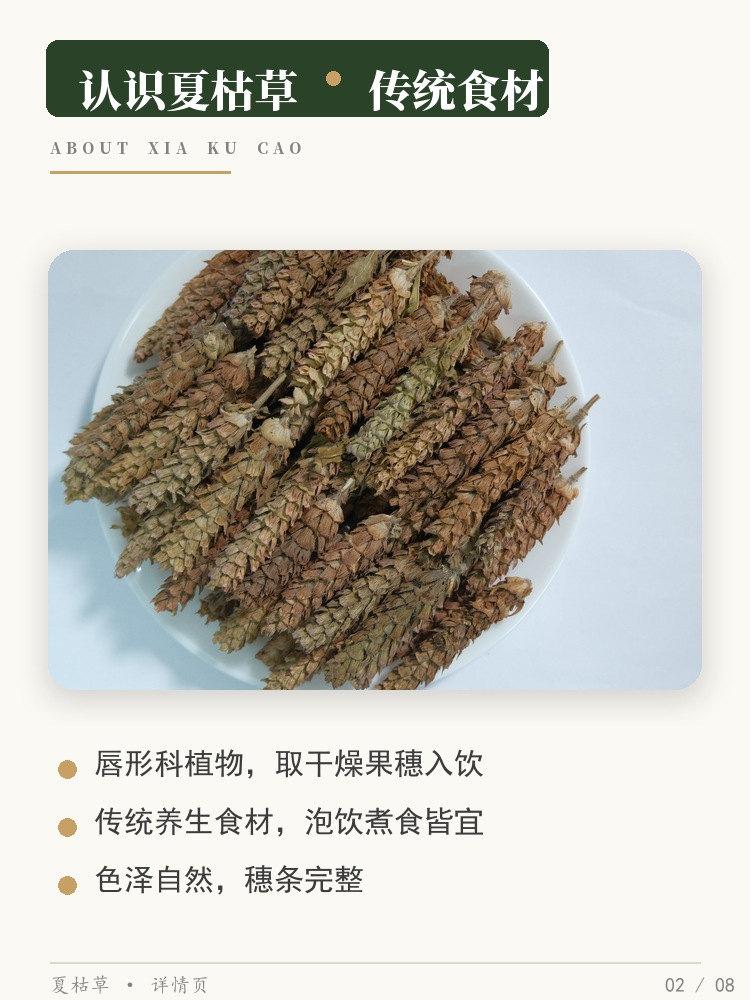 Dried Prunella Vulgaris Herb Cut Segments Xia Ku Cao for Herbal Tea and Decoction 500g overview
