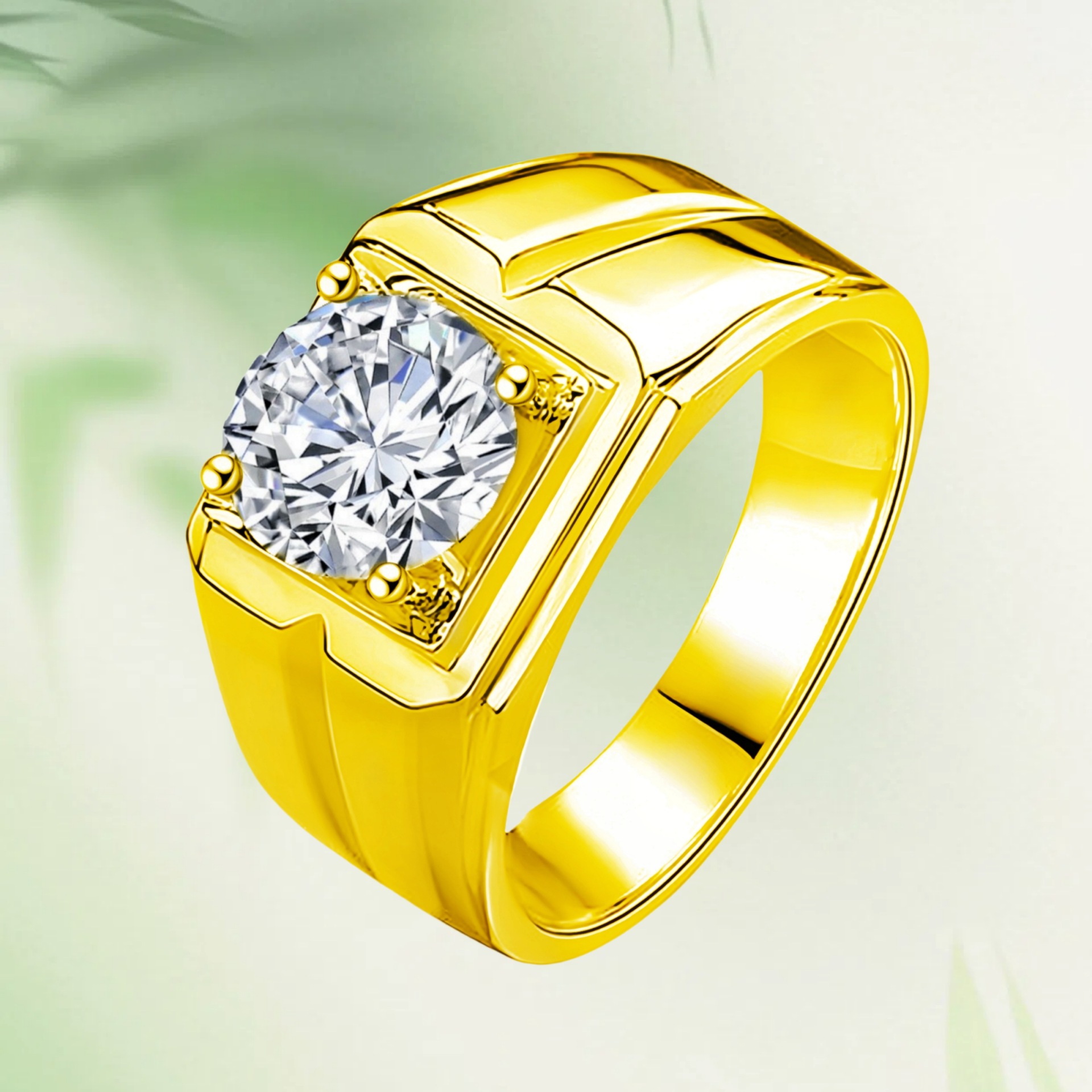 Anillo de compromiso moissanite lujo chapado en oro blanco abierto_voghion.com
