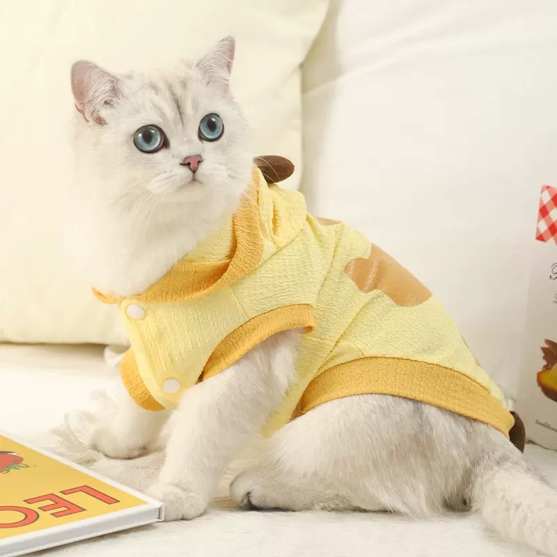 Ropa de gato verano delgada mascota gato gatito lindo británico corto plata gradualmente capa transpirable verano chaleco verano