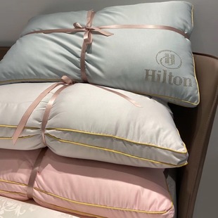 New Hilton hotel silk cotton pillow core washed silk rhinestone pillow neck pillow high elastic gift pillow wholesale