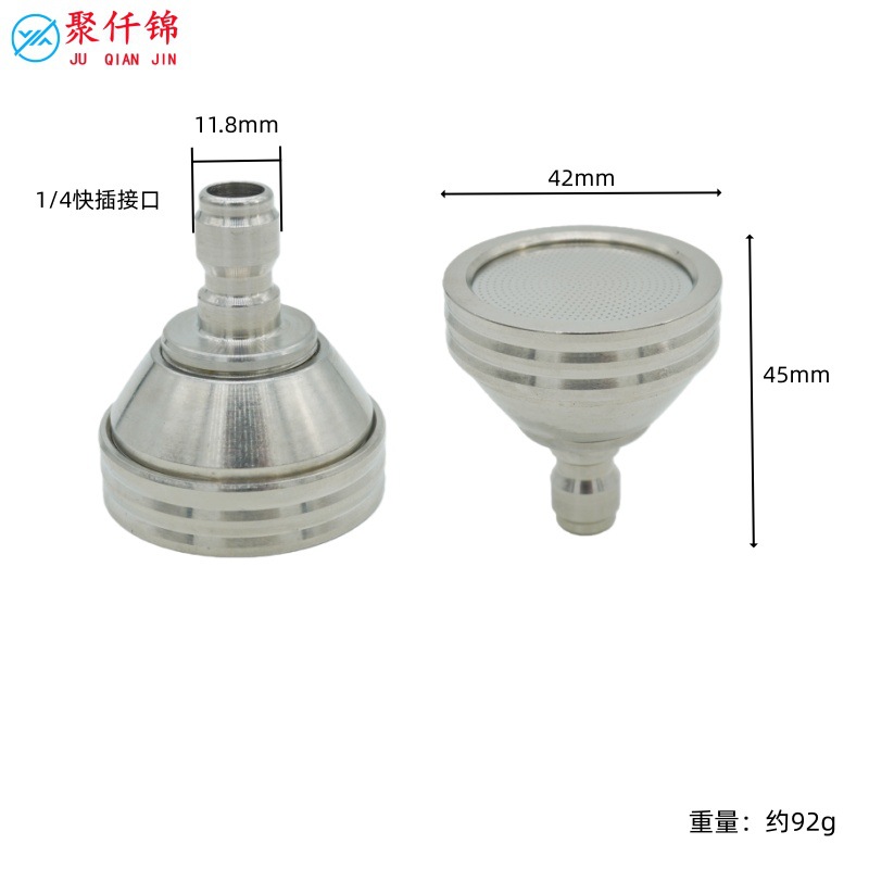 Car Wash Machine 1/4 Quick-Plug High-Pressure Car Wash Water Gun Stainless Steel Flower Watering Small Shower Quick-Connect Gun Head Nozzle Accessories