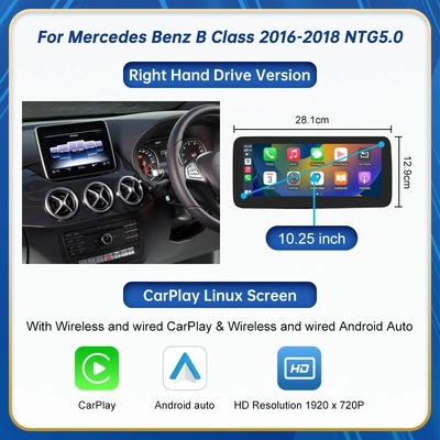 System Wireless Carplay Car – Car display - 1025inch-screen-suitable-for-b-class-2013-2015-ntg-50-system-right-hand-drive-cars