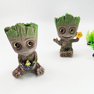 Groot Tree Man Fish Tank Landscaping Sponge Baby House Resin Animation Cartoon Crafts Aquarium Decoration Cross Border