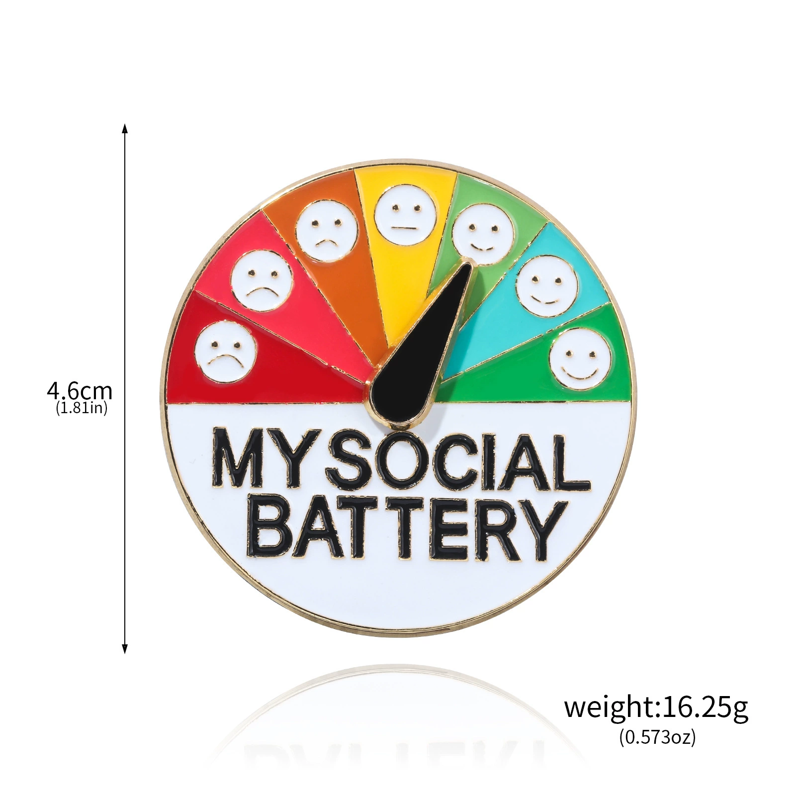 Rainbow emotional adjustable keychain, badge, brooch