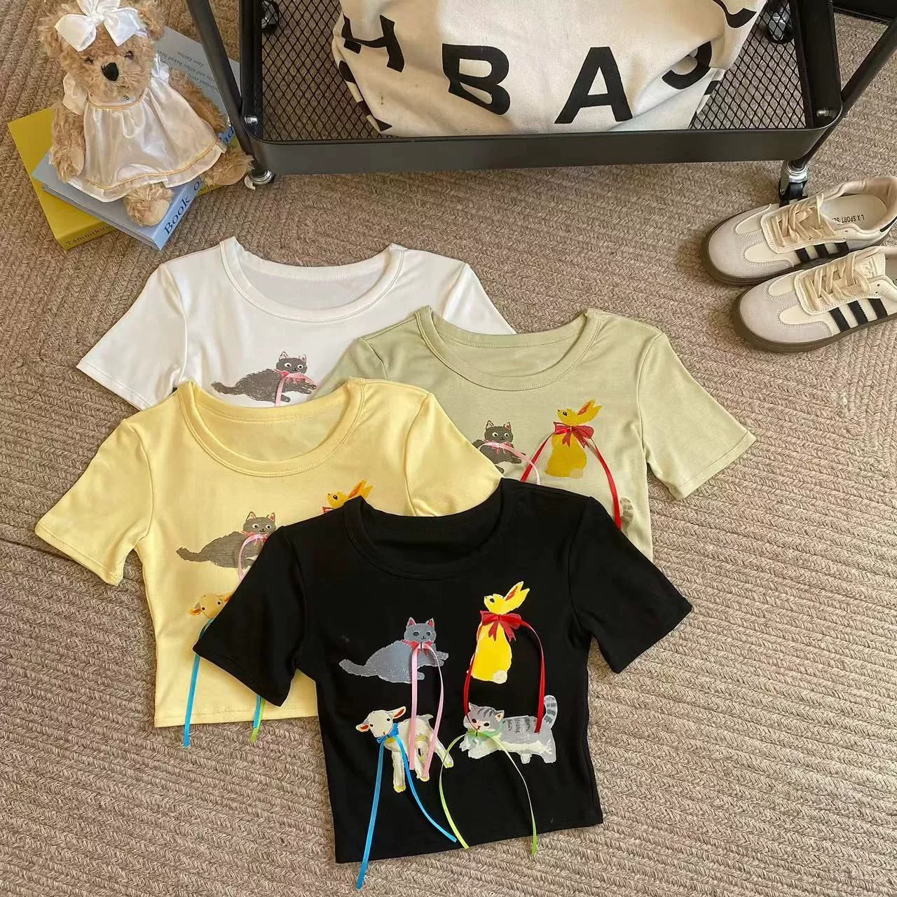 Американская горячая девушка мультфильм с принтом с короткими рукавами, футболка с женским нагрудным ковриком, нижнее белье