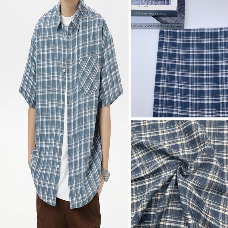 色织斜纹磨毛格子布 21S法兰绒衬衫外套裤料格子面料 桌布装饰布