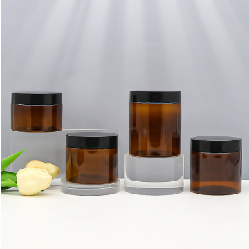 150 ミリリットルクリームボトルペット透明黒蓋広口ボトル化粧品保存瓶プラスチックサブボトル|undefined