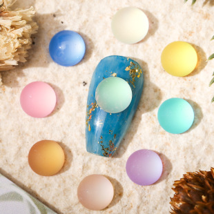 New Frosted 8mm Cat's Eye Nail Art Accessories Round Colored AB Flat Bottom Magic Mocha Aurora Cute Nail Drill