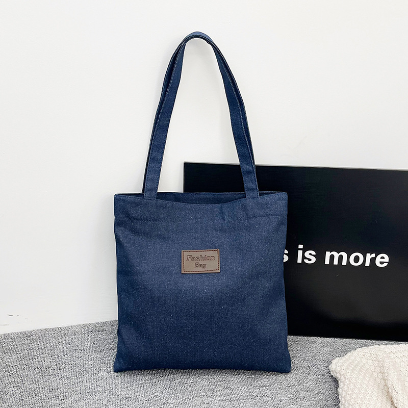 2025 nuevo bolso de hombro denim bolsa de compras de gran capacidad bolsa de ocio bolso escolar de estudiantes de arte simple