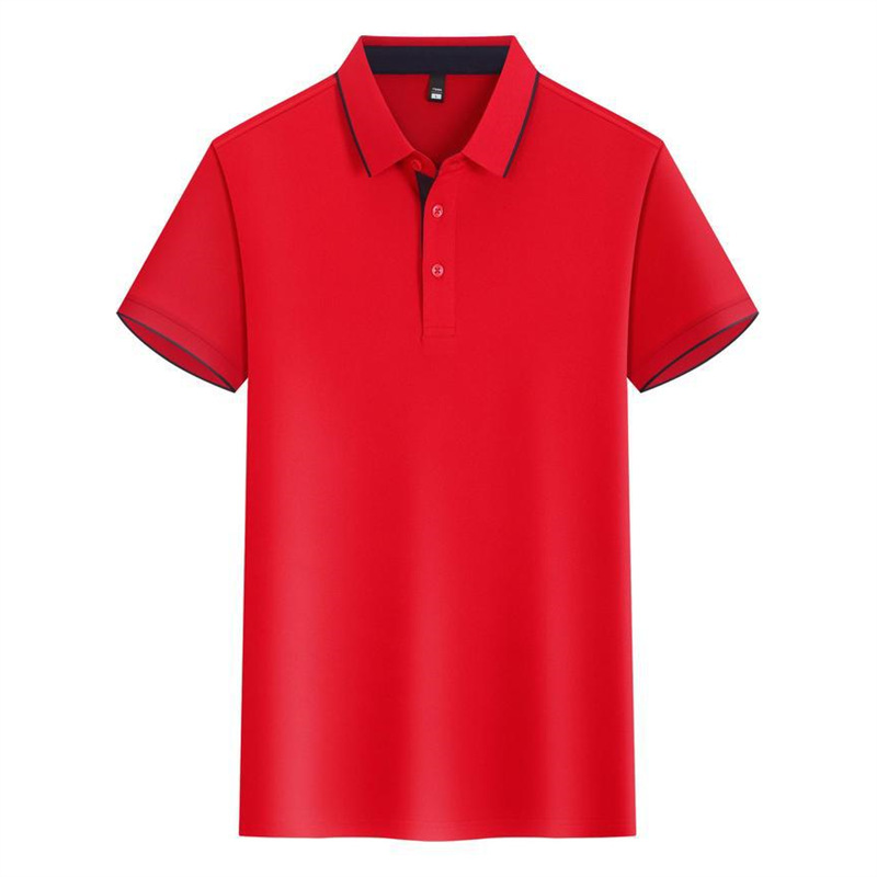Polo de solapa de color a juego, ropa de trabajo personalizada, camiseta de manga corta transpirable, camisa publicitaria, mapa de impresión, borde de cinturón bordado