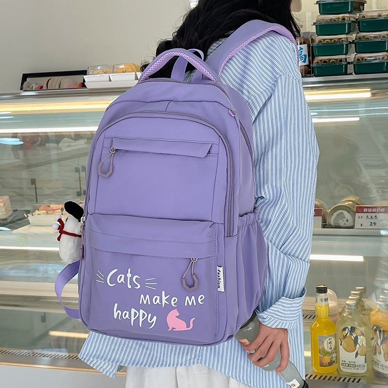Schoolbag female Korean style new junior high school student grade 3-6 large capacity lightweight burden reduction cute campus backpack Schoolbag female Korean style new junior high school student grade 3-6 large capacity lightweight burden reduction cute campus backpack