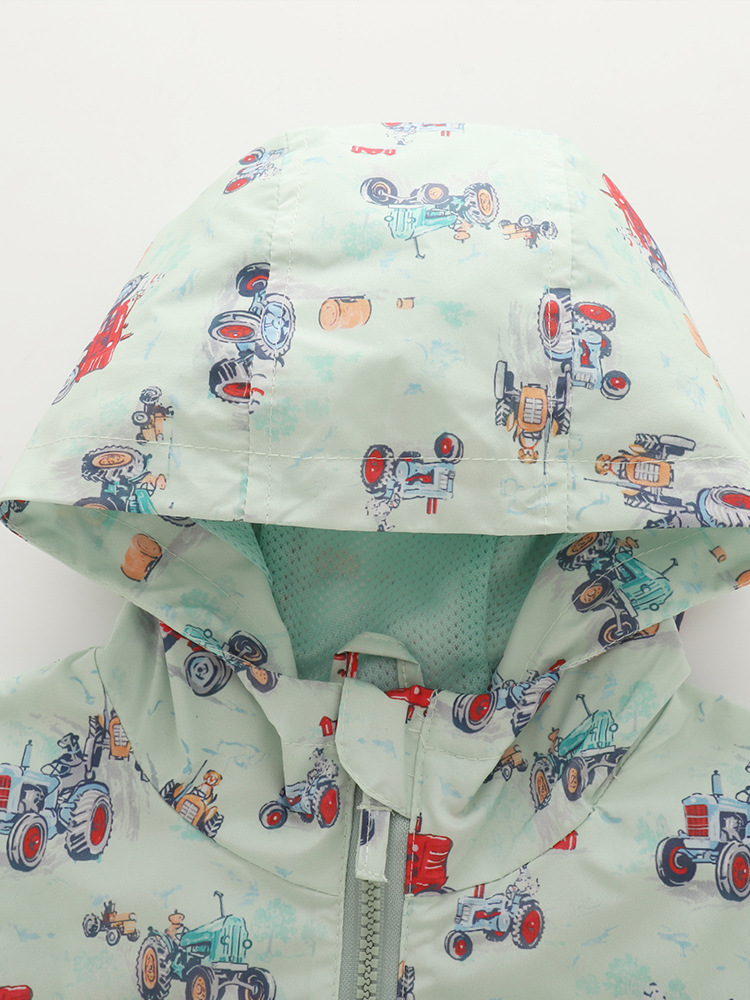 Malwee transfronterizo chaqueta de viento para niños otoño y invierno nuevo estilo europeo y americano encapuchado camisa de cremallera de manga larga ropa infantil