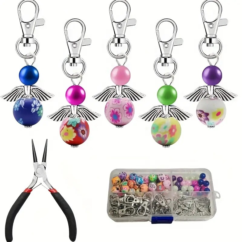 Cross-Border Creative Colorful Guardian Angel Keychain Handmade DIY Jewelry Easter Party Communion Gift Pendant Cross-Border Creative Colorful Guardian Angel Keychain Handmade DIY Jewelry Easter Party Communion Gift Pendant
