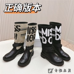 女性用オールマッチングパターンブーツ、ニーハイキャンバスマーティンスリムヒール仕上げバックル、Thudiyaハイブーツ、ナイトグラフィティブーツ