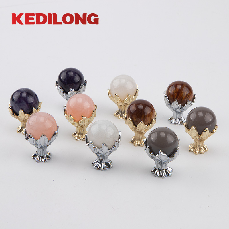 輕奢水晶拉手創意個性北歐單孔拉手簡約抽屜櫃門圓小拉手鋅合雕花