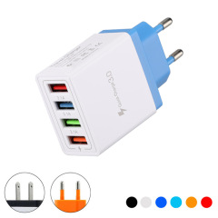 4USB充電器、マルチポート、3A、スマートQC3.0、携帯電話用、英国規格、米国規格、欧州規格、充電ヘッド、世界共通