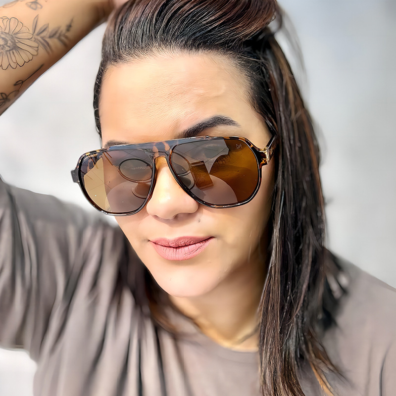 Espejo de sapo de marco grande europeo y americano transfronterizo para hombres y mujeres 2024 nueva tendencia y moda de ciclismo al aire libre gafas de sol anti-ultravioleta