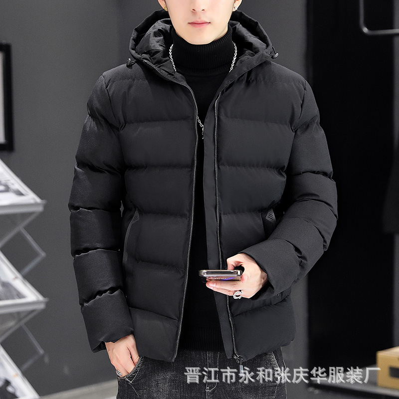 Abajo abrigo de algodón acolchado para hombres 2023 Invierno Nuevo estilo coreano con capucha Invierno de moda engrosada abrigo de algodón acolchado a prueba de frío para hombres al por mayor transfronterizo